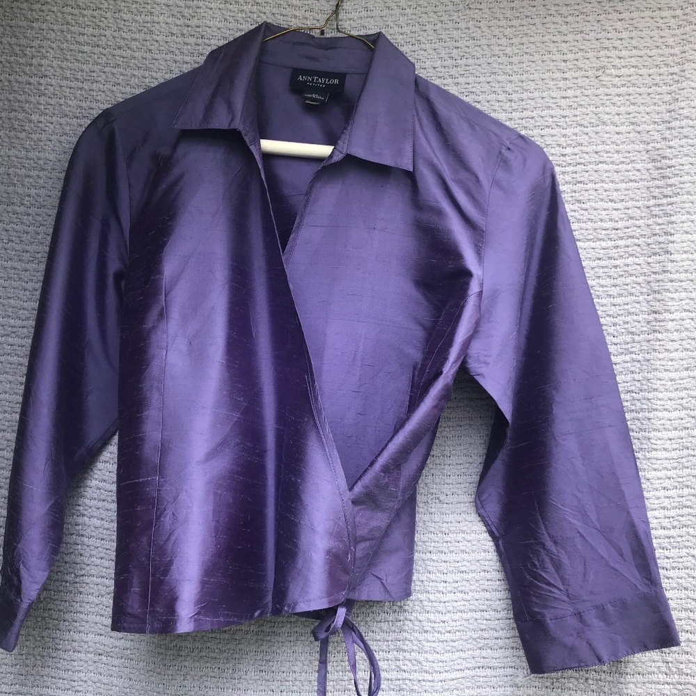 Ann Taylor purple silk blouse